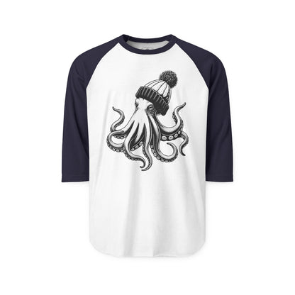 Pacific Works Collection - Raglan, Hipster Octopus Graphic Raglan Tee — CaliPride Clothing