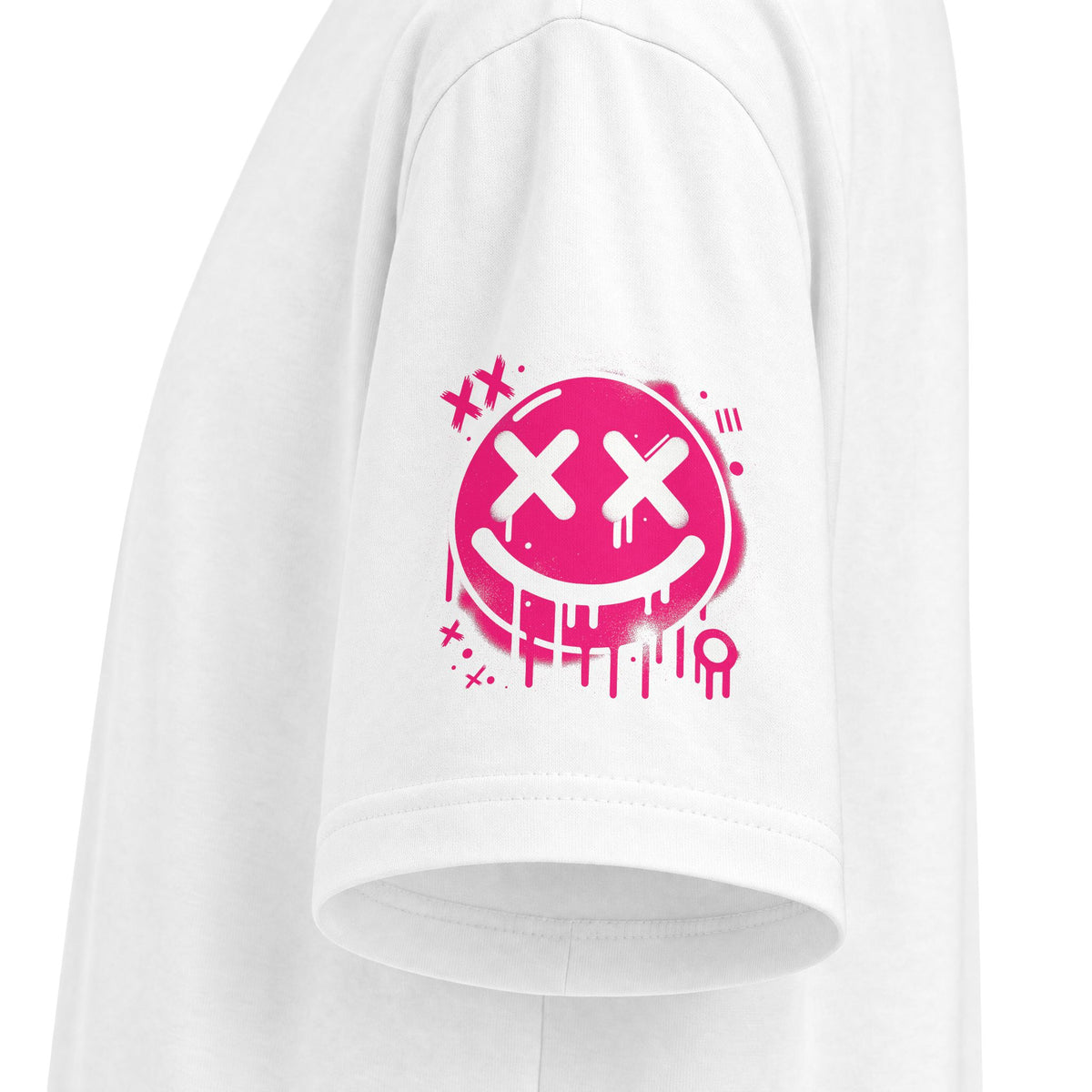 Urban Underground Collection - Neon Drip, X'd Out Smiley, Graphic 4-way T Shirt - CaliPride Clothing