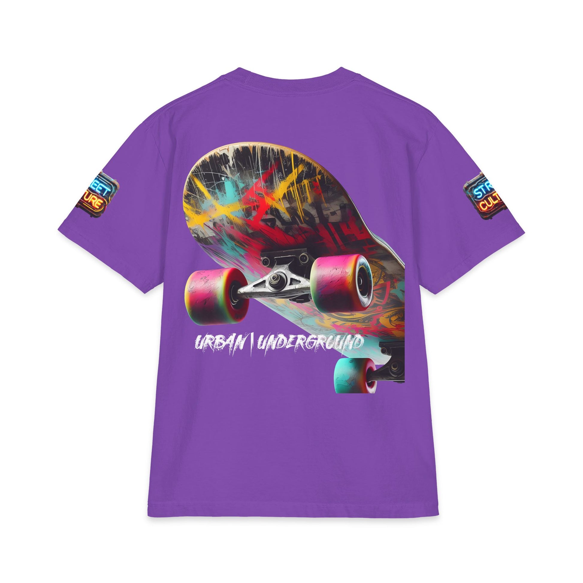 Urban Underground Collection - Neon Drip, Skateboard, Graphic 4-way T Shirt - CaliPride Clothing