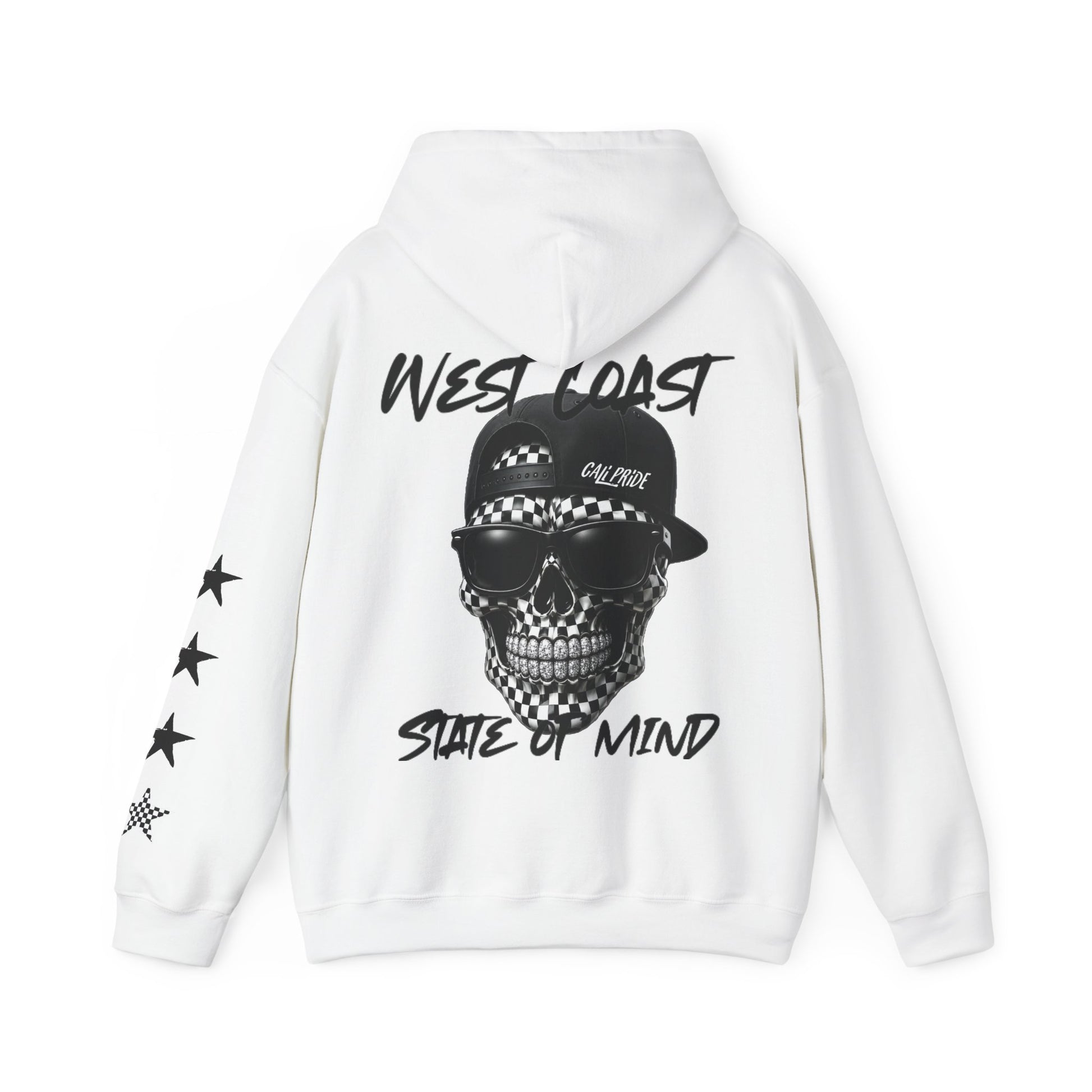 Urban Underground Collection | West Coast State of Mind - B&W Checkered OG Sugar Skull Hoodie - CaliPride Clothing
