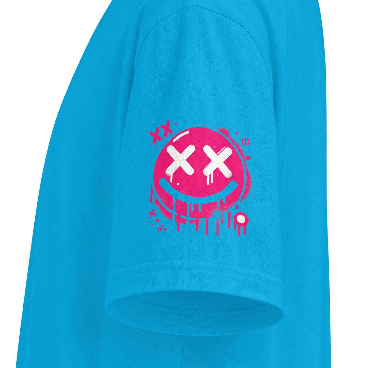 Urban Underground Collection - Neon Drip, X'd Out Smiley, Graphic 4-way T Shirt - CaliPride Clothing