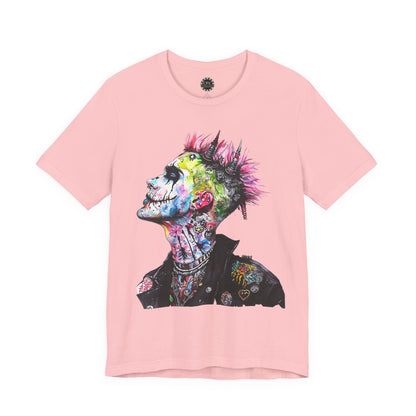 Punk Resurrected Collection - Color sketched Tattooed Joker, Graphic T-Shirt - CaliPride Clothing