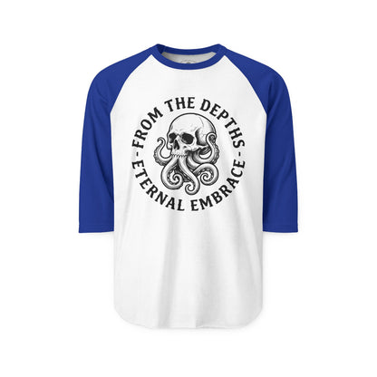 Pacific Works Collection - Raglan, From the Depths, Vintage Skeleton Graphic Raglan Tee — CaliPride Clothing
