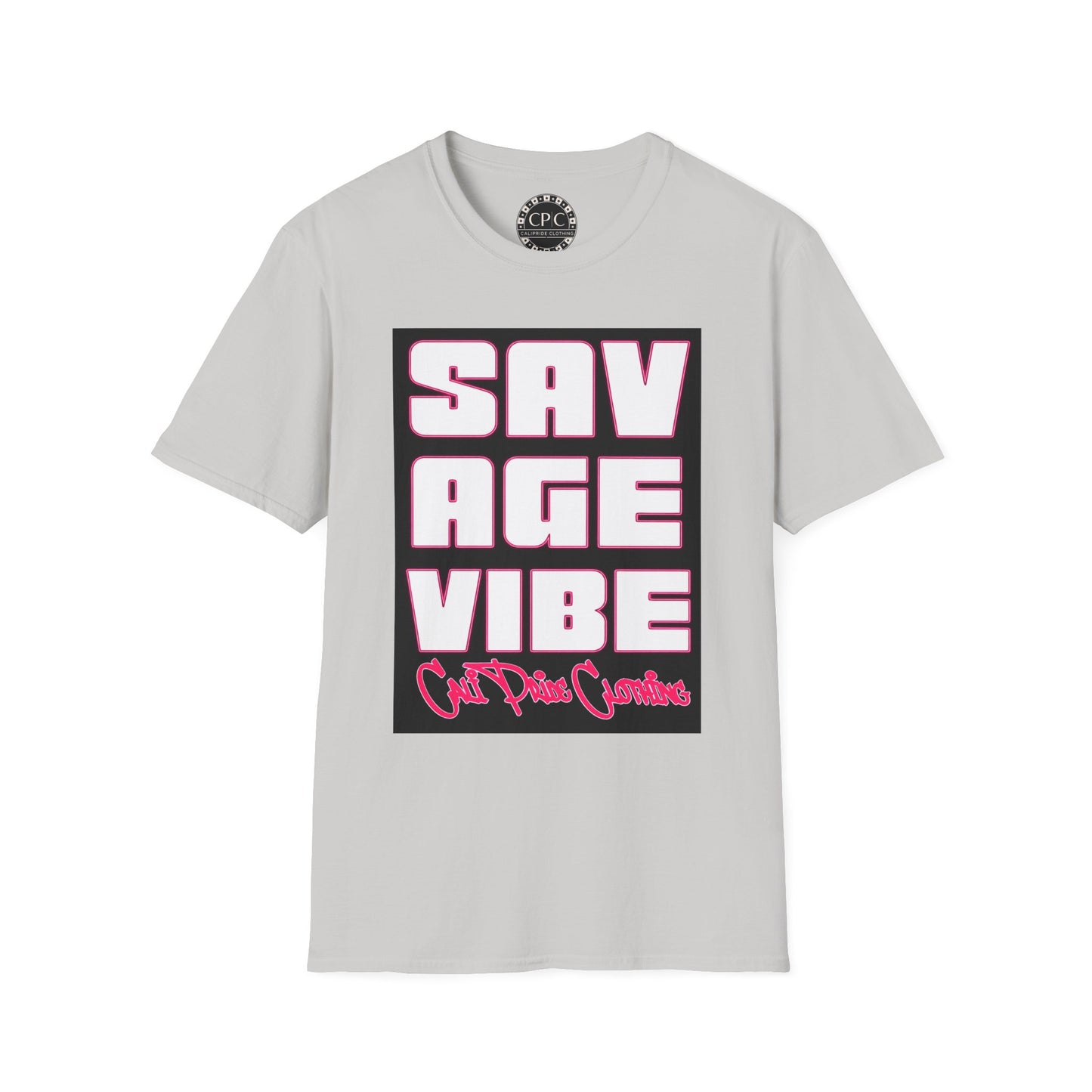 "Savage Vibe Graffiti Block" Series, Neon Pink outlined logo w black — CaliPride Clothing