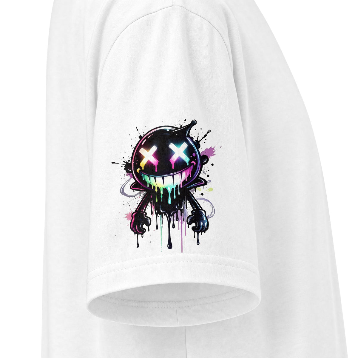 Urban Underground Collection - Neon Drip Smiley, Graphic 4-way T Shirt - CaliPride Clothing