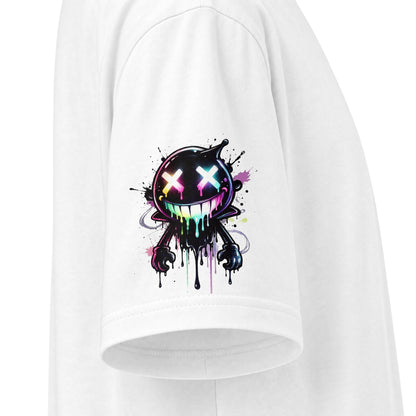 Urban Underground Collection - Neon Drip Smiley, Graphic 4-way T Shirt - CaliPride Clothing