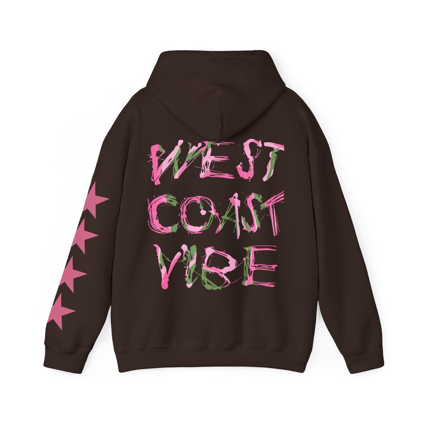 'West Coast Vibe' Hoodie, multicolor w Stars, Graphic Hoodie | CaliPride Clothing