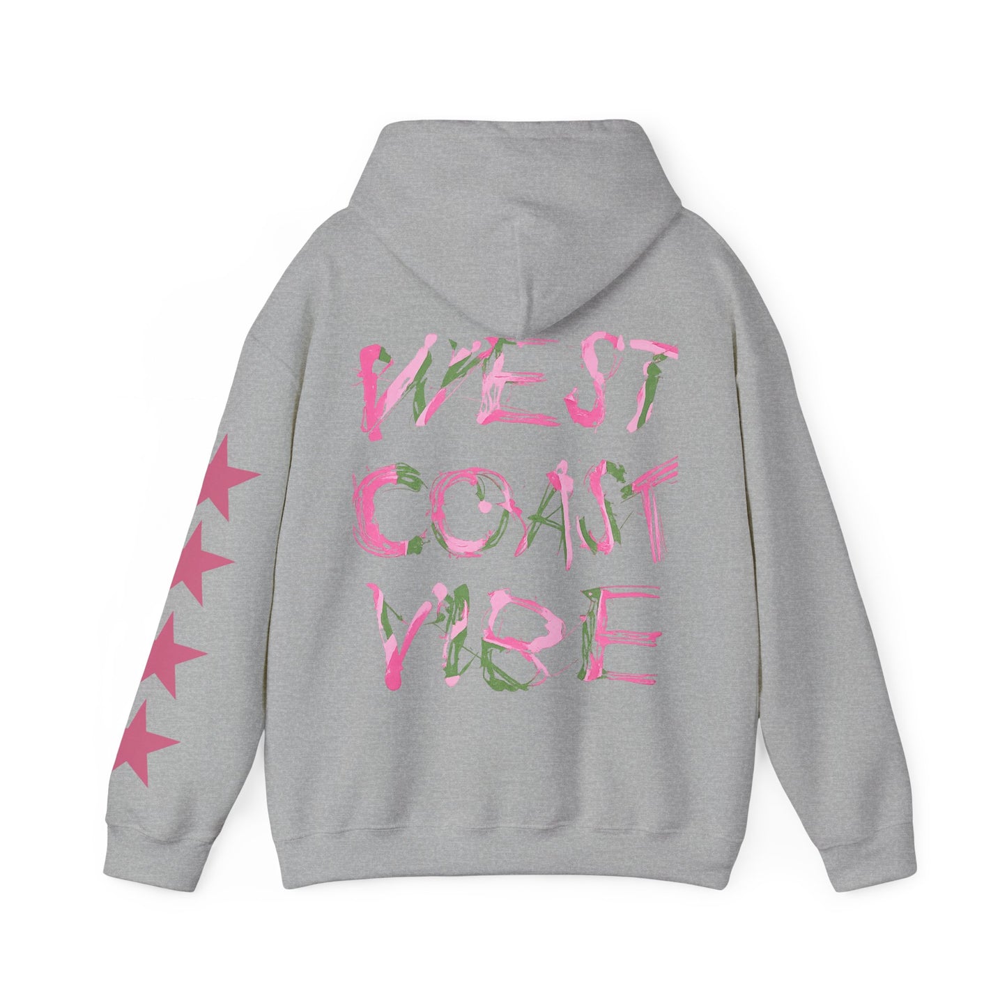 'West Coast Vibe' Hoodie, multicolor w Stars, Graphic Hoodie | CaliPride Clothing