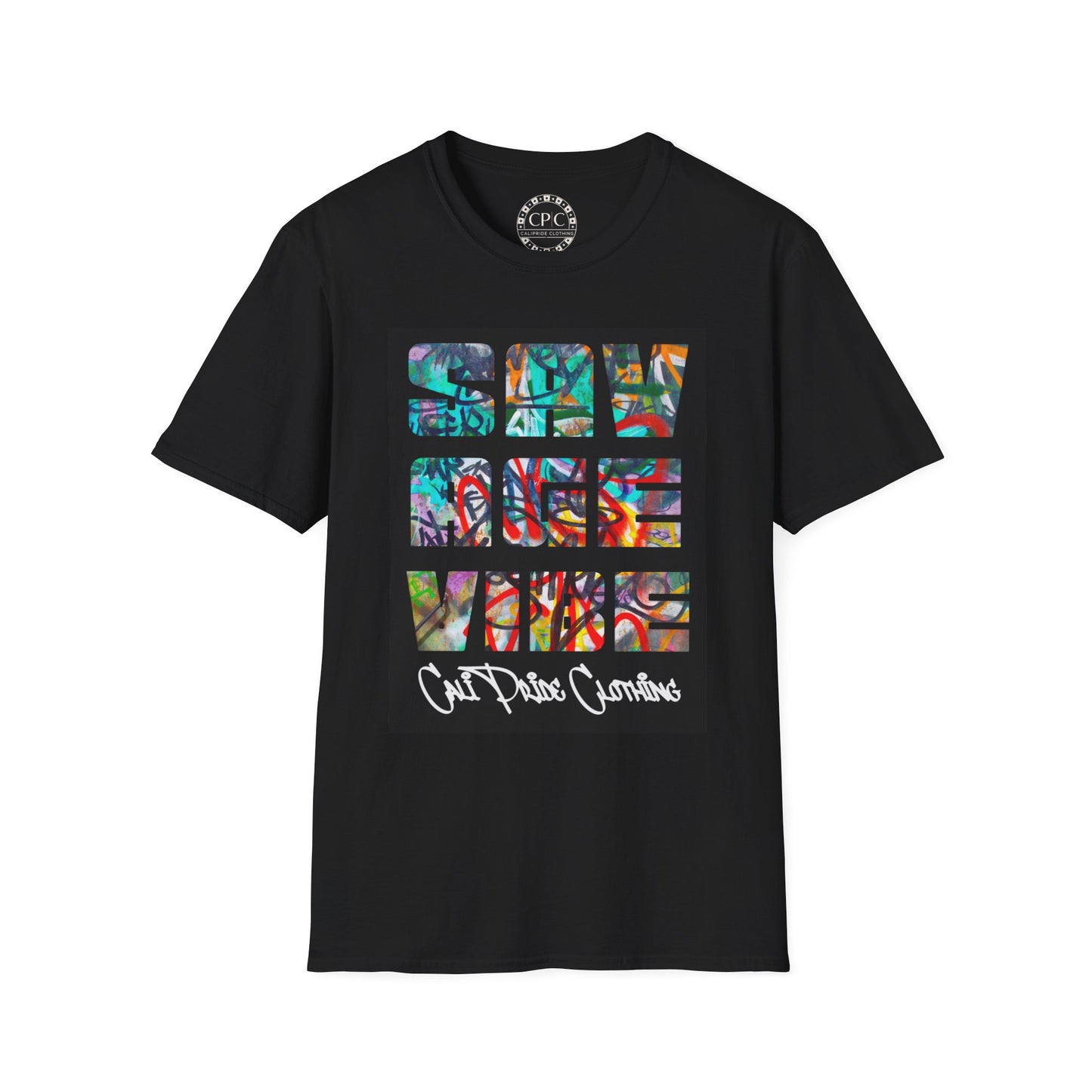 "Savage Vibe Graffiti Block" Series, Multi-color Graffiti w white logo — CaliPride Clothing