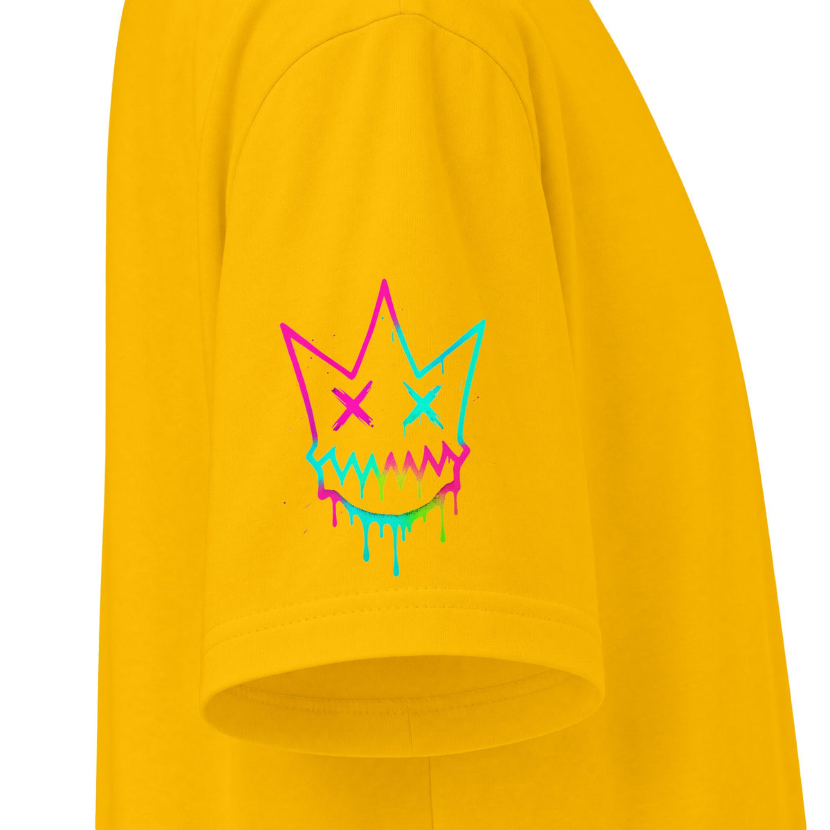 Urban Underground Collection - Neon Drip, Crown Face, Graphic 4-way T Shirt - CaliPride Clothing