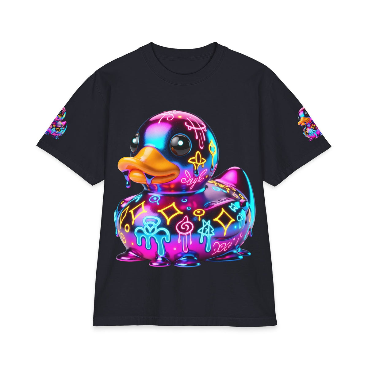 Urban Underground Collection - Neon Drip, Rub'a Ducky, Graphic 4-way T Shirt - CaliPride Clothing