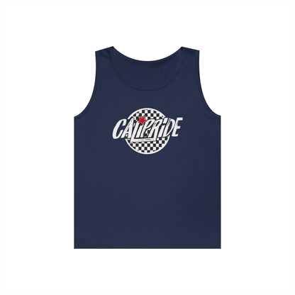 CaliPride Checkered Logo Tank Top | white logo