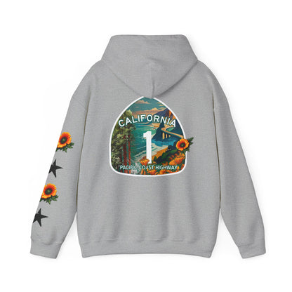Pacific Coast Highway Hoodie & California Poppies | CaliPride Clothing