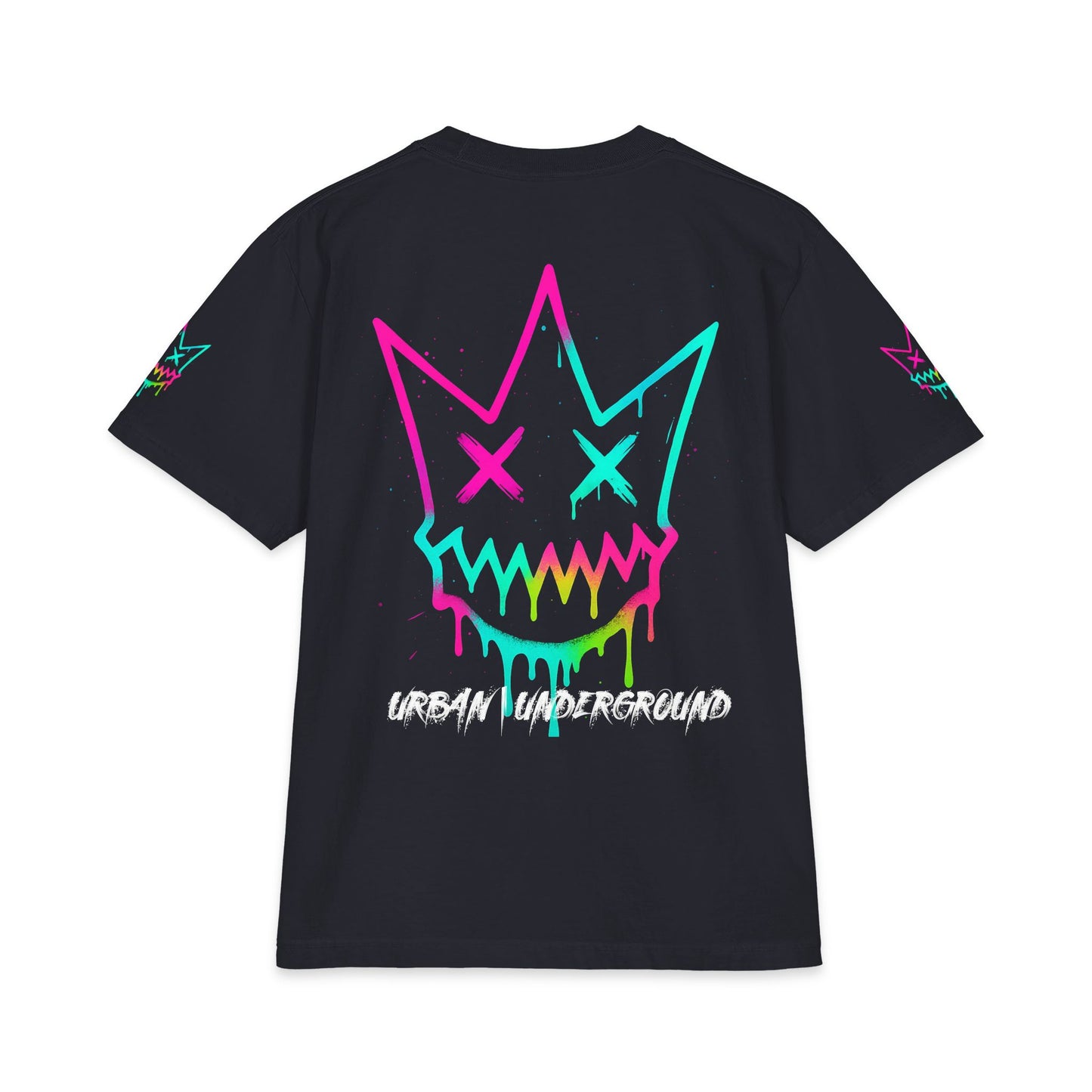 Urban Underground Collection - Neon Drip, Crown Face, Graphic 4-way T Shirt - CaliPride Clothing