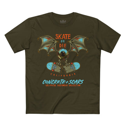 Concrete & Scars Collection - Skate or Die Crazy Eye, Graphic T-Shirt — CaliPride Clothing