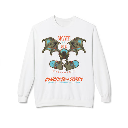 Concrete & Scars Collection - Skate or Die Crazy Eye, Graphic Sweatshirt — CaliPride Clothing