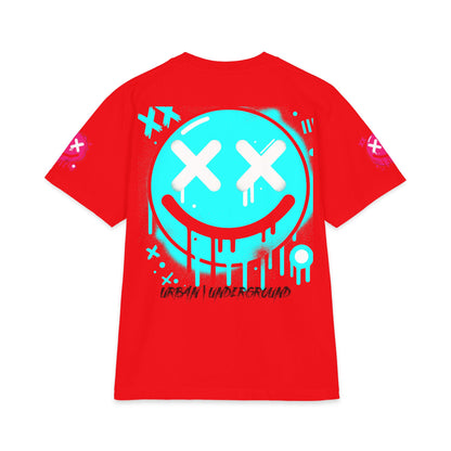 Urban Underground Collection - Neon Drip, X'd Out Smiley, Graphic 4-way T Shirt - CaliPride Clothing