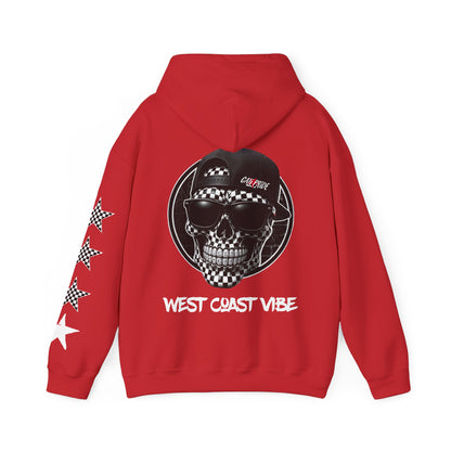 'West Coast Vibe', Checkered Sugar Skull & Stars Hoodie - CaliPride Clothing