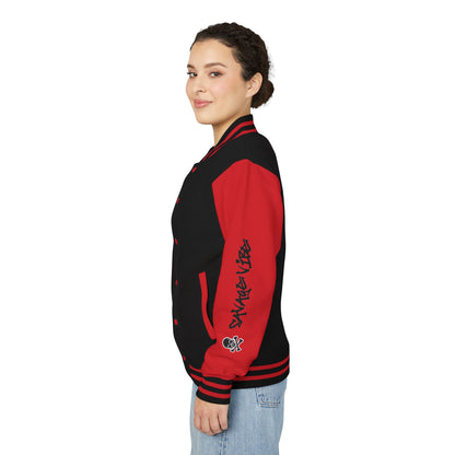 Urban Underground Collection - Savage Vibe, Bone Drop Graphic Letterman Jacket | CaliPride Clothing