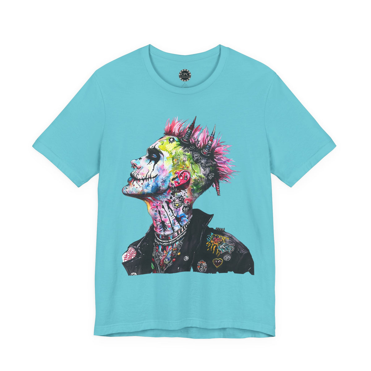 Punk Resurrected Collection - Color sketched Tattooed Joker, Graphic T-Shirt - CaliPride Clothing