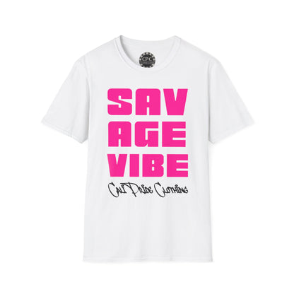 "Savage Vibe Graffiti Block" Series, Solid Neon Pink T Shirt — CaliPride Clothing