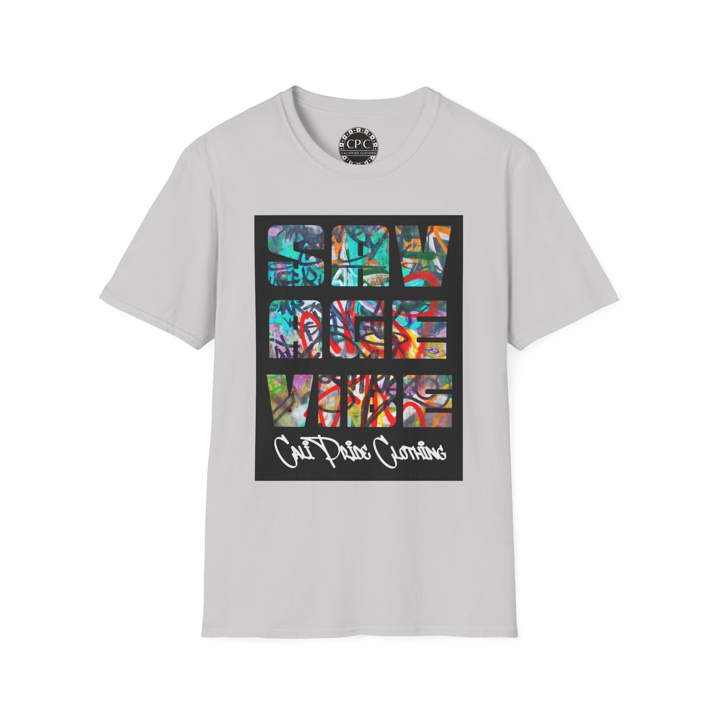 "Savage Vibe Graffiti Block" Series, Multi-color Graffiti w white logo — CaliPride Clothing