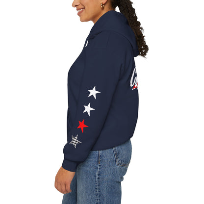 Skate & Surf Collection - Red Checkered Star, Graphic Hoodie | CaliPride Clothing
