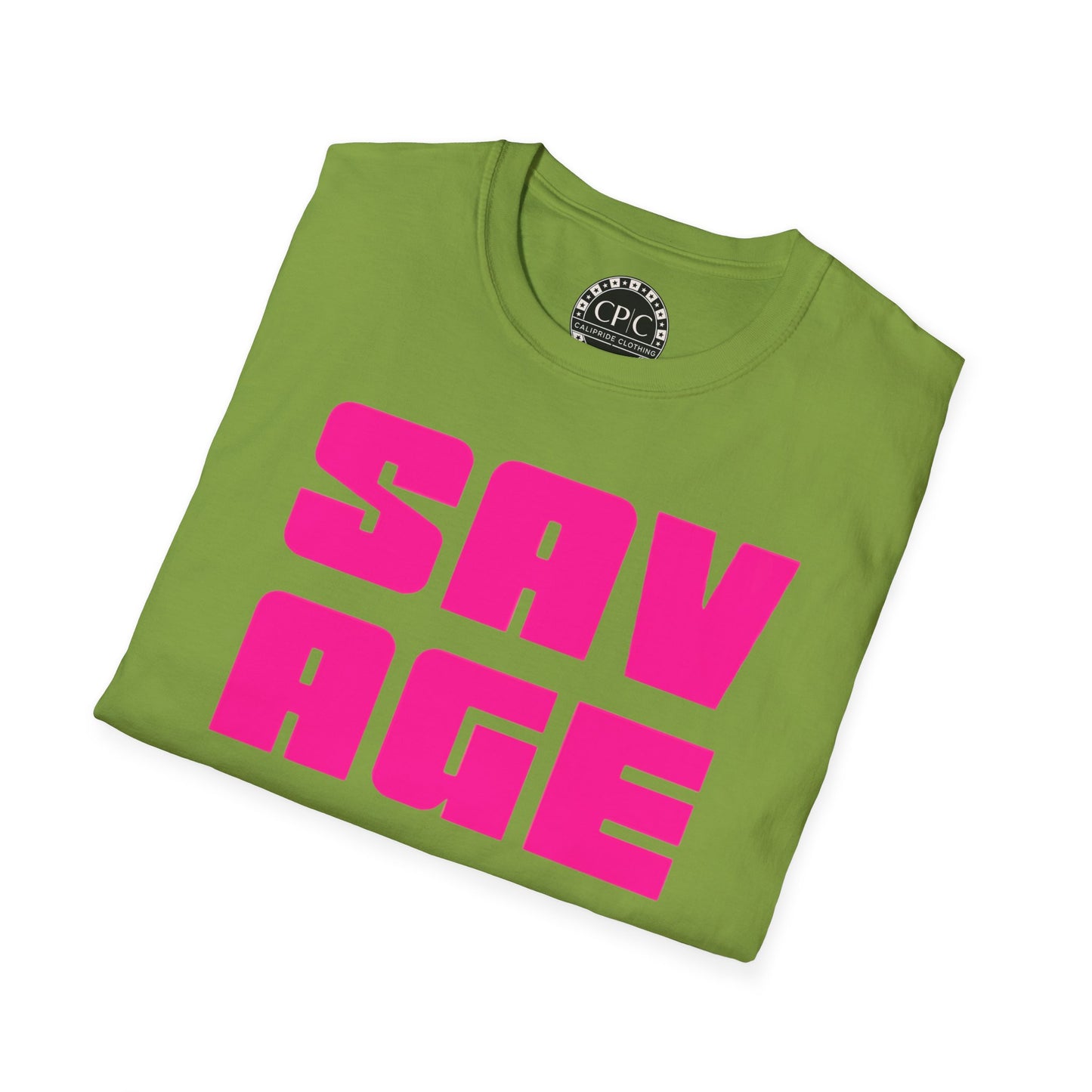 "Savage Vibe Graffiti Block" Series, Solid Neon Pink T Shirt — CaliPride Clothing