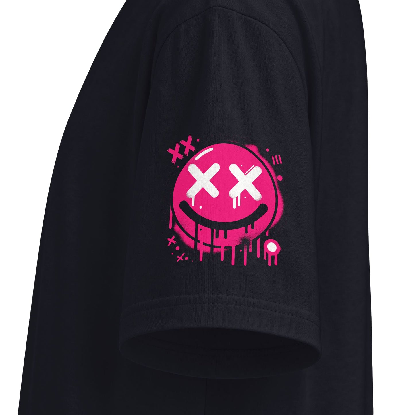 Urban Underground Collection - Neon Drip, X'd Out Smiley, Graphic 4-way T Shirt - CaliPride Clothing