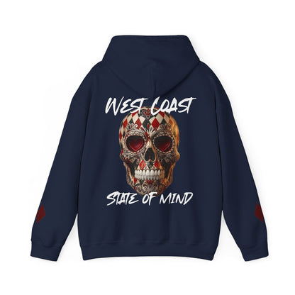 Urban Underground Collection | West Coast State of Mind - Diamond & Hearts Sugar Skull Hoodie - CaliPride Clothing