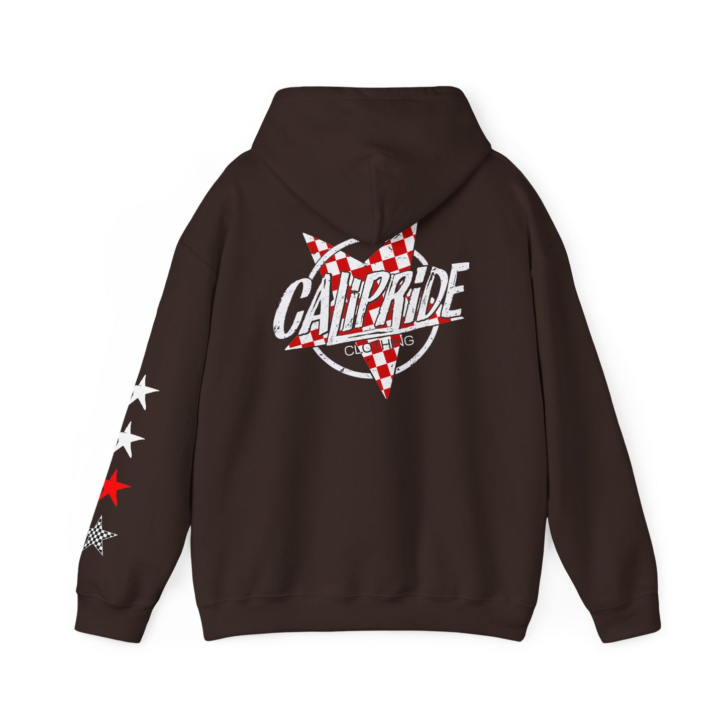 Skate & Surf Collection - Red Checkered Star, Graphic Hoodie | CaliPride Clothing
