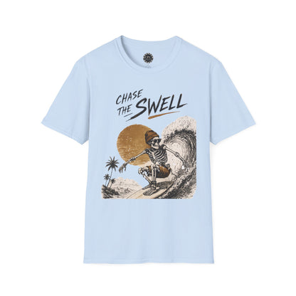 Skate & Surf Collection - "Chase the Swell", Vintage Skeleton Graphic T-Shirt — CaliPride Clothing