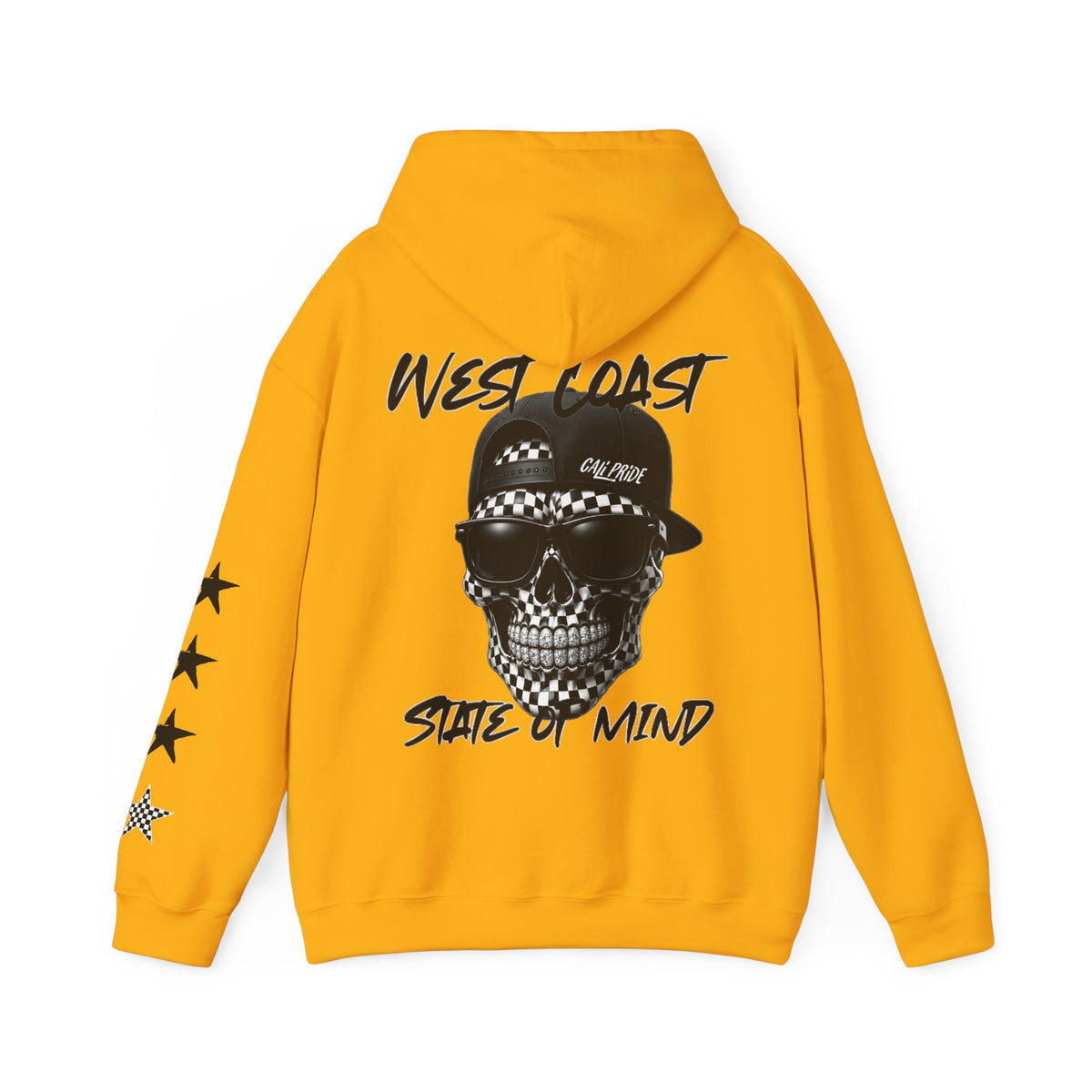 Urban Underground Collection | West Coast State of Mind - B&W Checkered OG Sugar Skull Hoodie - CaliPride Clothing