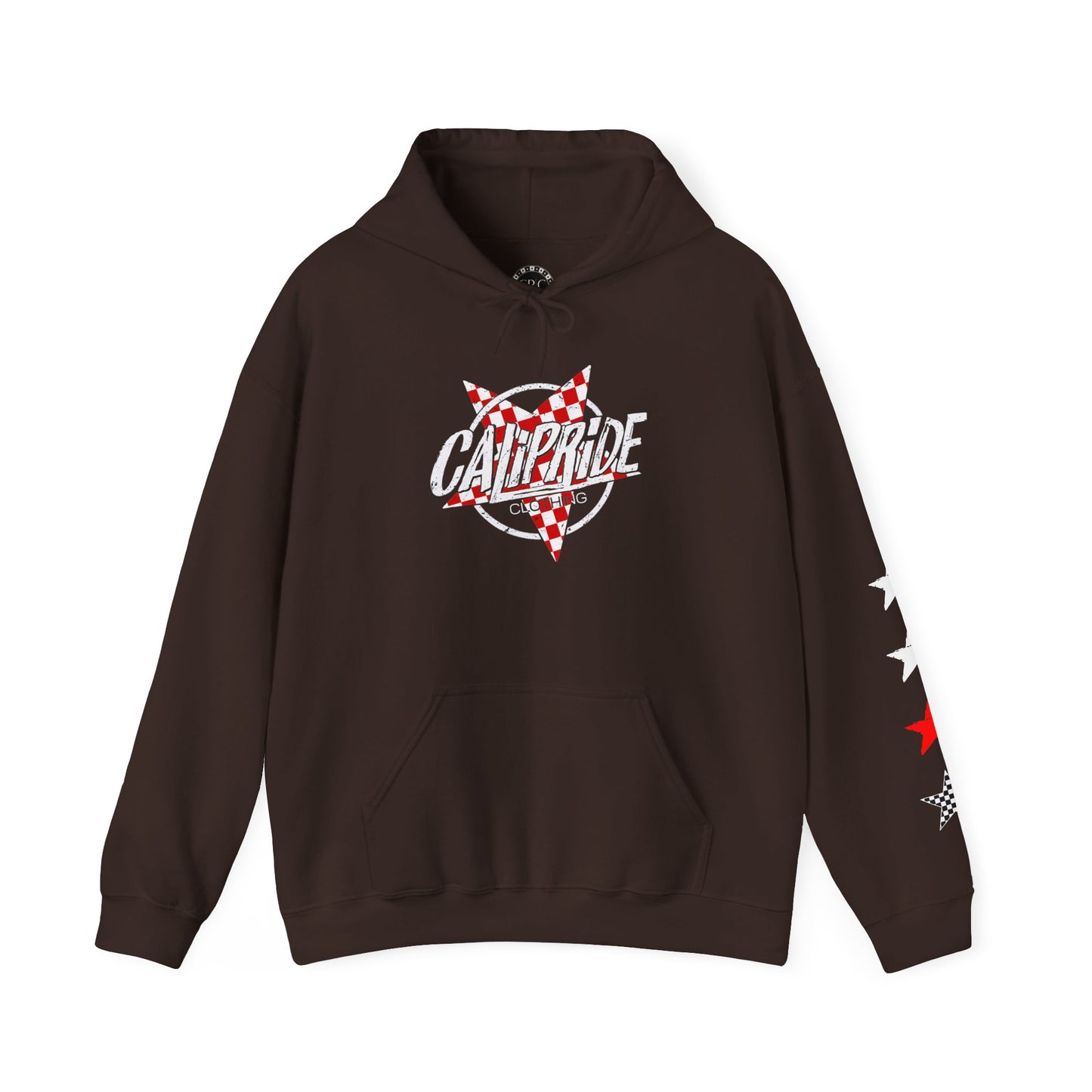 Skate & Surf Collection - Red Checkered Star, Graphic Hoodie | CaliPride Clothing