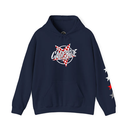 Skate & Surf Collection - Red Checkered Star, Graphic Hoodie | CaliPride Clothing