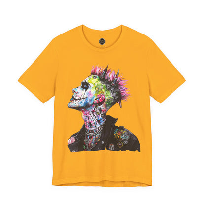 Punk Resurrected Collection - Color sketched Tattooed Joker, Graphic T-Shirt - CaliPride Clothing