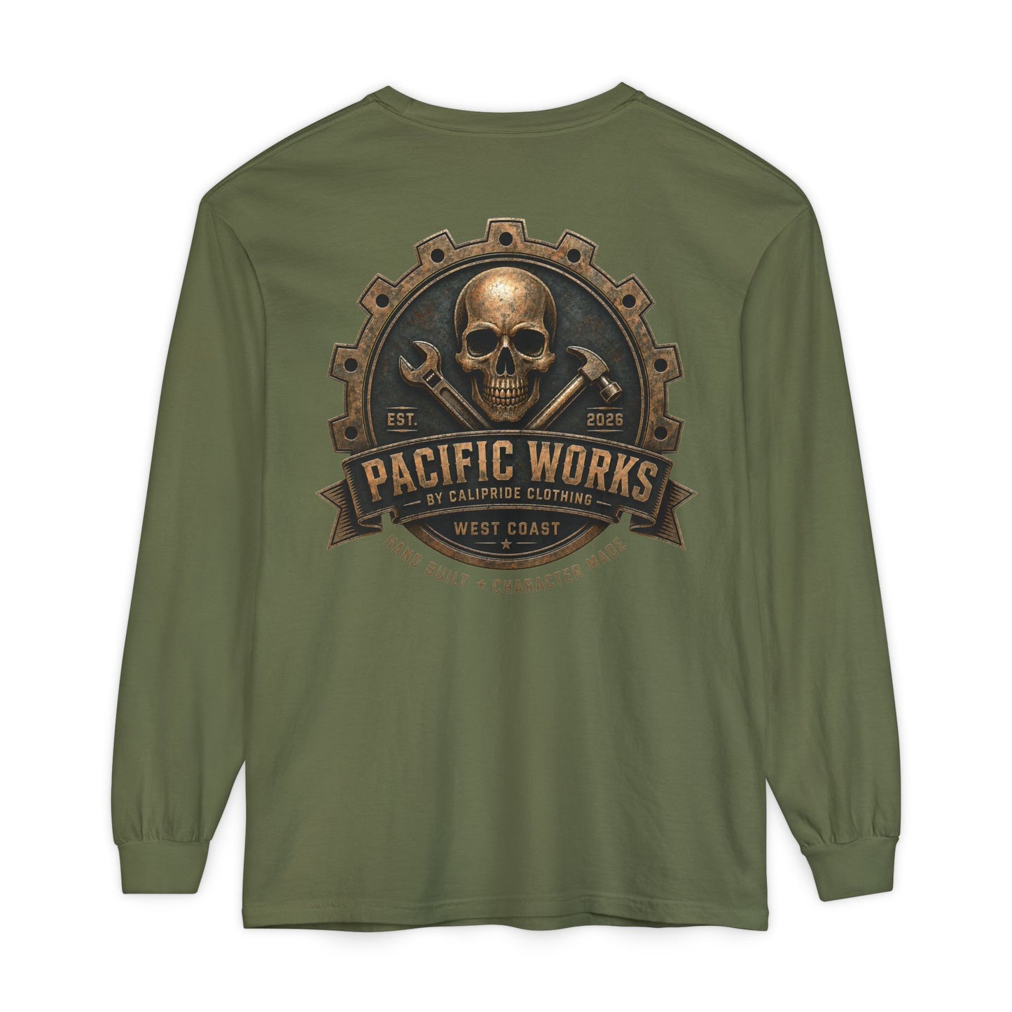 Pacific Works Collection - Signature Logo Long Sleeve T-Shirt - CaliPride Clothing