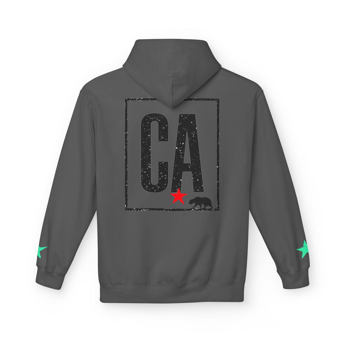 Surf & Beach Collection - CA State Bear Graphic Hoodie, Black logo - CaliPride Clothing