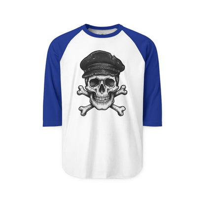 Pacific Works Collection - Raglan, Crossbones Sailor, Vintage Skeleton Graphic Raglan Tee — CaliPride Clothing
