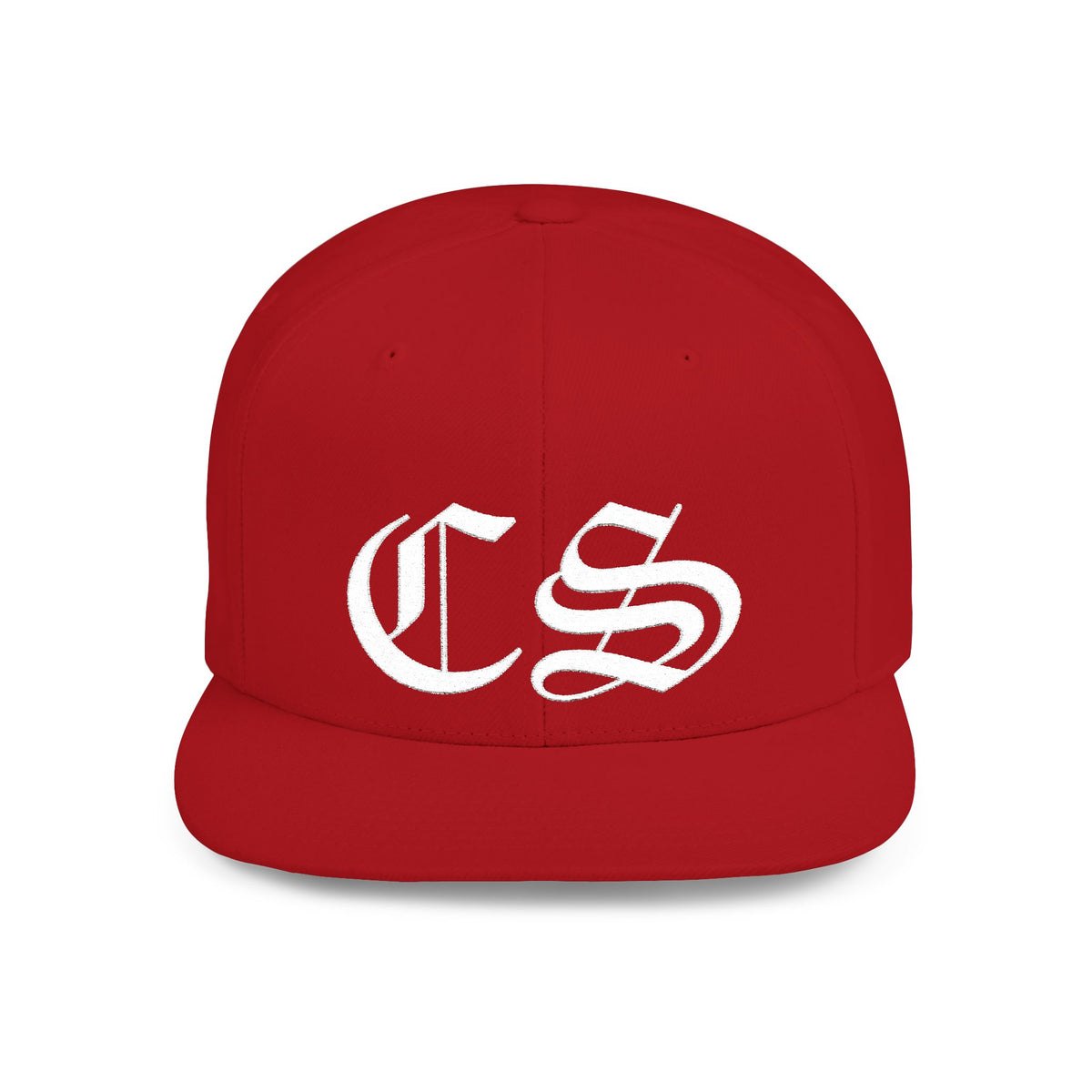 Concrete & Scars Skatewear Collection - CS Old English Embroidered, white logo, Hat | Flat Bill Snapback - CaliPride Clothing