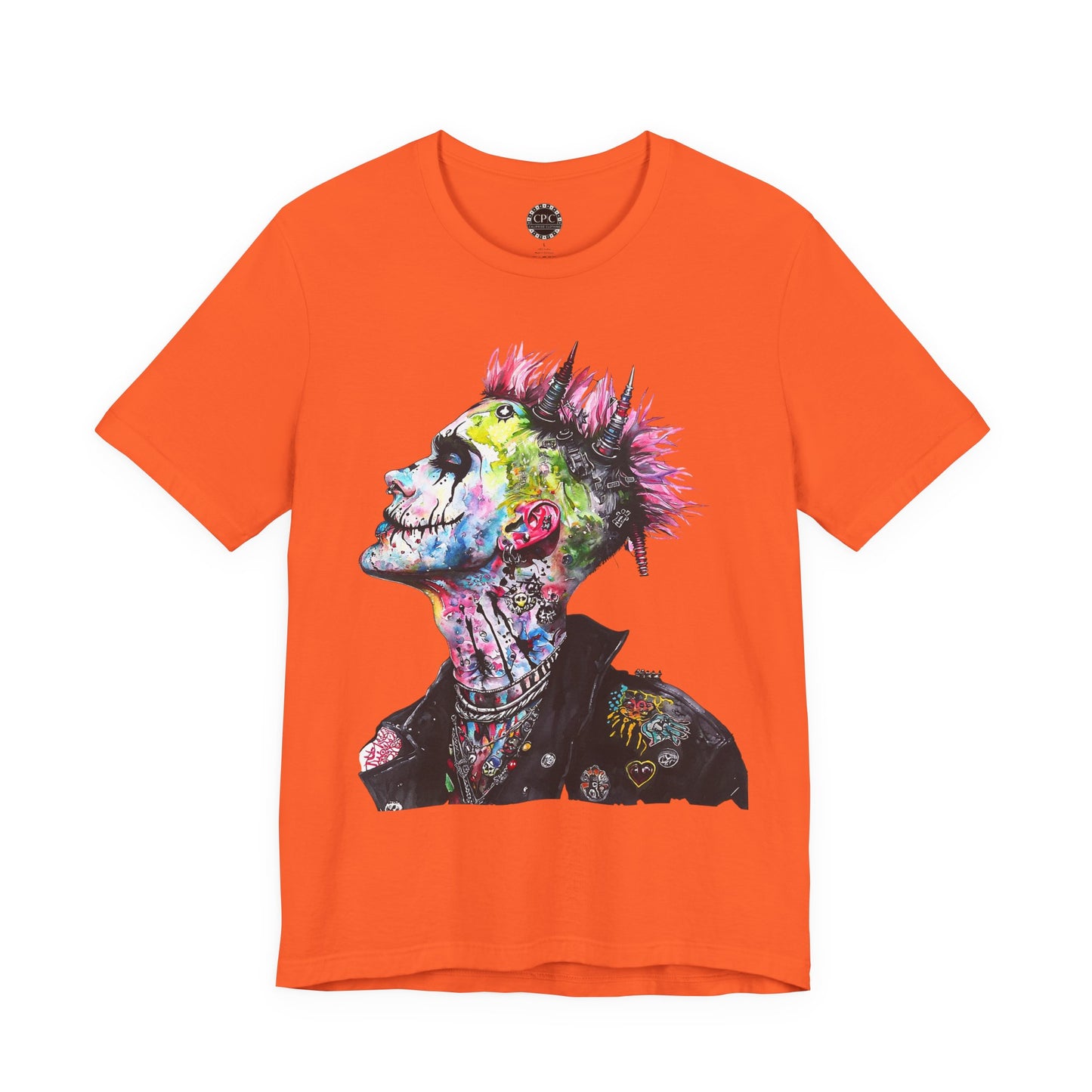 Punk Resurrected Collection - Color sketched Tattooed Joker, Graphic T-Shirt - CaliPride Clothing