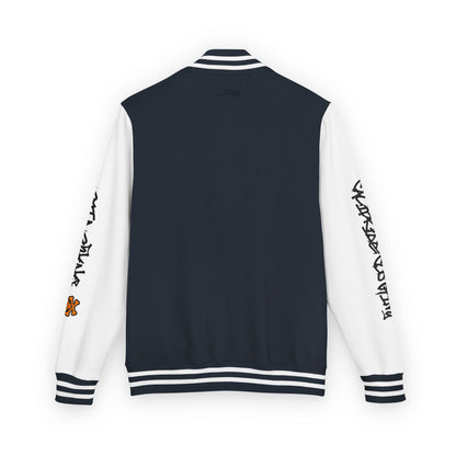 Urban Underground Collection - Savage Vibe, Bone Drop Graphic Letterman Jacket | CaliPride Clothing
