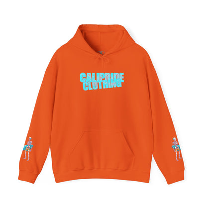 Surf & Beach Collection - Skeleton Sunset Surfer, Graphic Hoodie - CaliPride Clothing