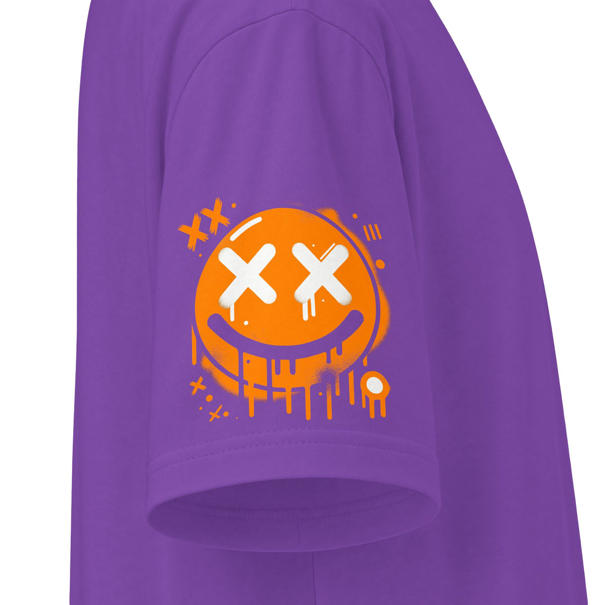 Urban Underground Collection - Neon Drip, X'd Out Smiley, Graphic 4-way T Shirt - CaliPride Clothing