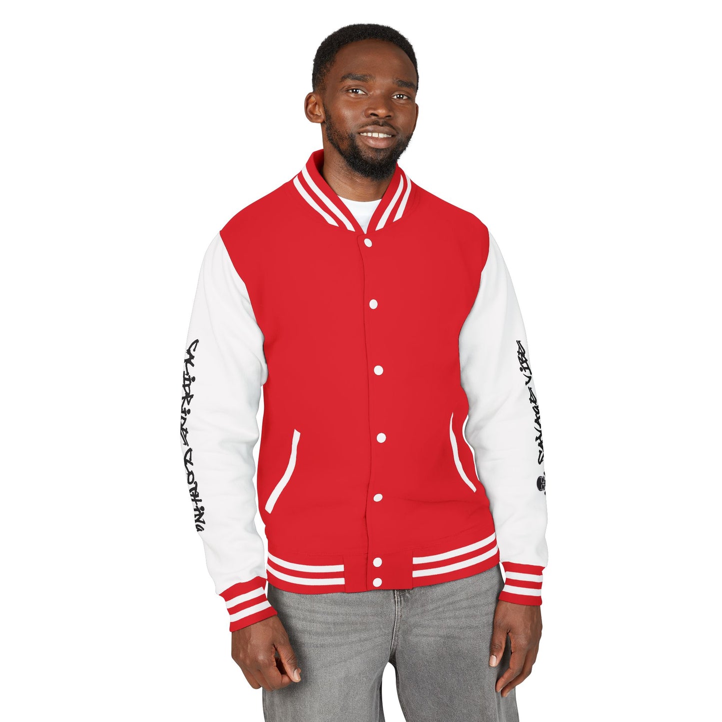 Urban Underground Collection - Savage Vibe, Bone Drop Graphic Letterman Jacket | CaliPride Clothing