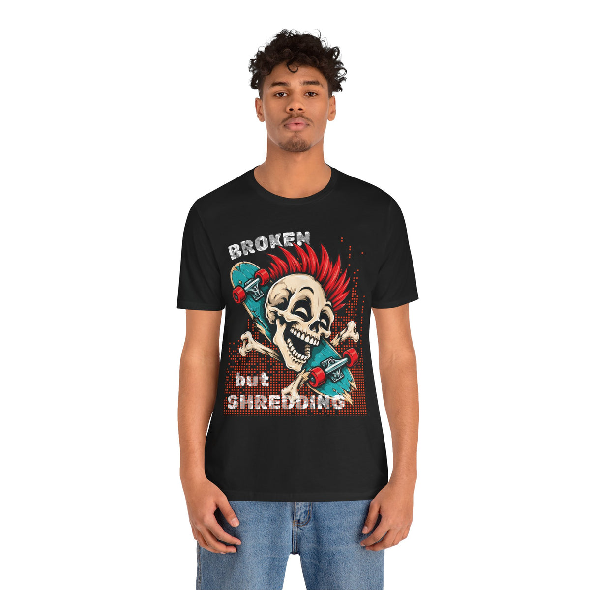 Skate & Surf Collection - Broken but Shredding, Vintage Skeleton Graphic T-Shirt — CaliPride Clothing