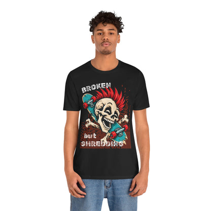 Skate & Surf Collection - Broken but Shredding, Vintage Skeleton Graphic T-Shirt — CaliPride Clothing