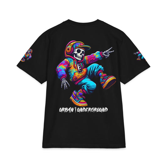 Urban Underground Collection - Neon Drip, Skeleton Jam, Graphic 4-way T Shirt - CaliPride Clothing