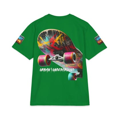Urban Underground Collection - Neon Drip, Skateboard, Graphic 4-way T Shirt - CaliPride Clothing