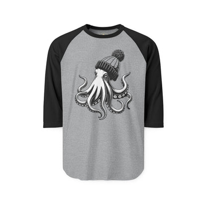 Pacific Works Collection - Raglan, Hipster Octopus Graphic Raglan Tee — CaliPride Clothing